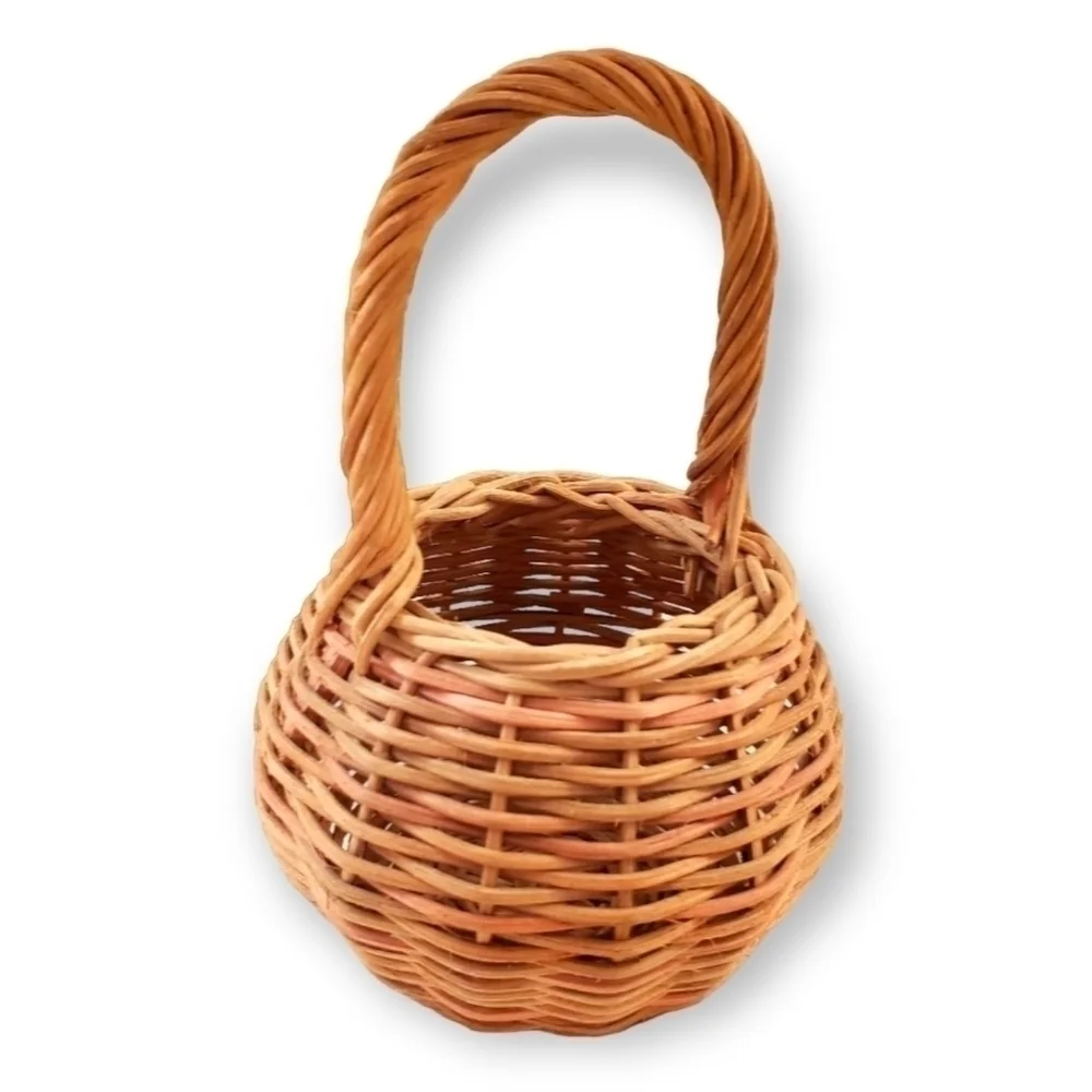 Mini long handle basket miniature boho